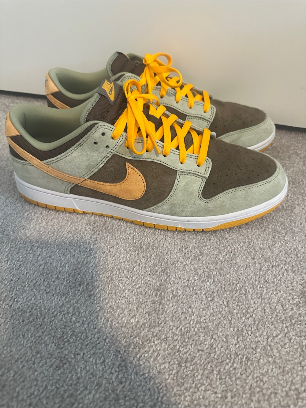 Nike Men’s Low-Top Suede Sneakers in Olive, Brown & Mustard